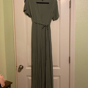 Lulus Green Wrap Dress